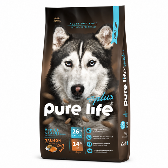PURELIFE PLUS ADULT DOG FOOD WITH SALMON 15KG