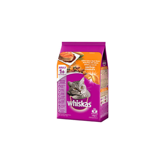 WHISKAS CAT ADULT 1+ YEARS GRILLED SALMON STEAK FLAVOR