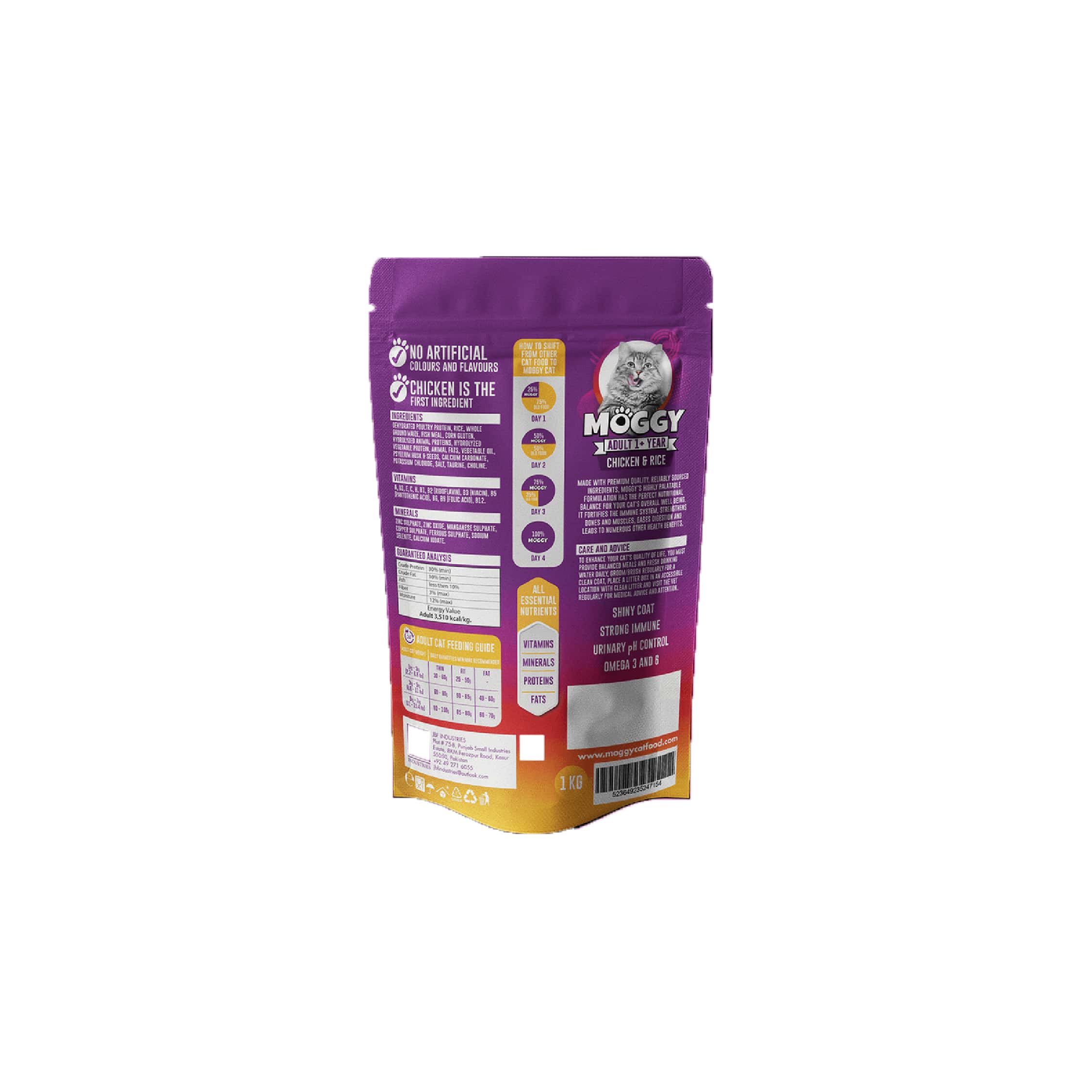 Moggy Adult 1+ Year Chicken & Rice Cat Food 1kg